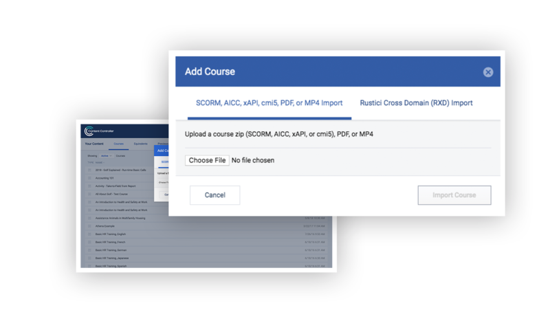 Content Controller Add Course screenshot